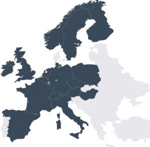 Europakarte zeigt die internationale Immobilienfondsexpertise der INTREAL