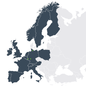 Europakarte zeigt die internationale Immobilienfondsexpertise der INTREAL